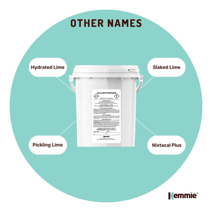 Kemmie 600g Calcium Hydroxide Powder Tub - Food Grade Pickling Lime FCC