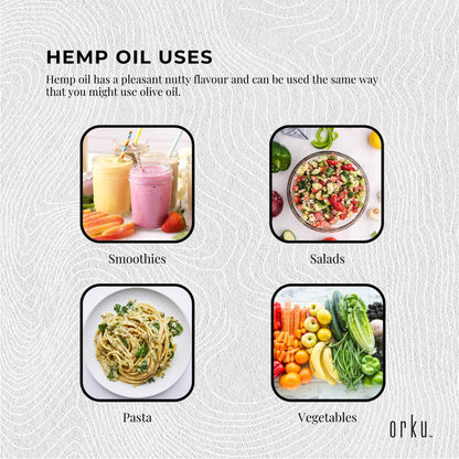 Orku 1L Organic Hemp Seed Oil - Cold Pressed Food Grade Oils.