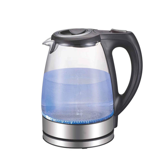1.7L Electric Glass Kettle LED Blue Light 360 Automatic Cordless Water Boiling Jug.