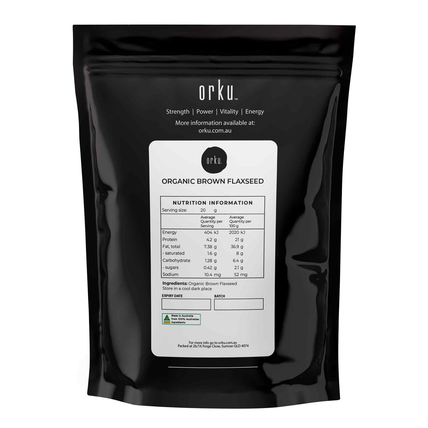 2Kg Organic Brown Linseed Flaxseed Whole Grain Flax Seed Non GMO Omega3 6 Fibre.