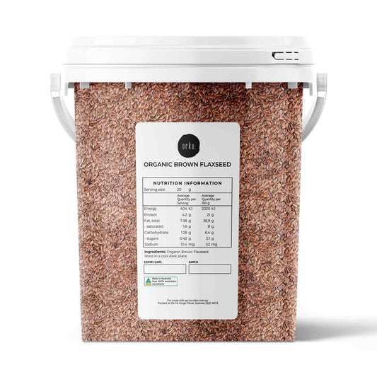 800g Organic Brown Linseed Flaxseed Tub Whole Flax Seed Non GMO Omega3 6 Fibre.
