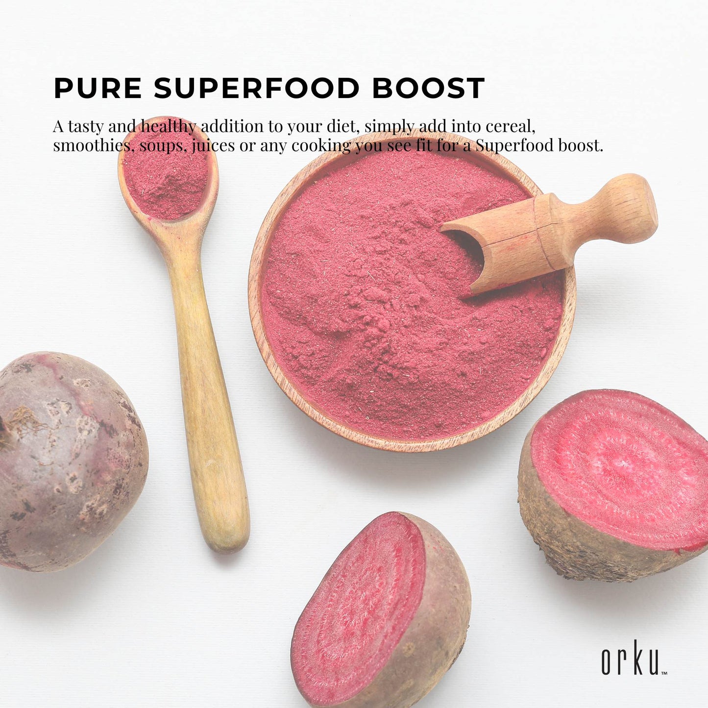 Orku 800g Organic Beetroot Powder - 100% Pure Beet Root Powder - Beta vulgaris