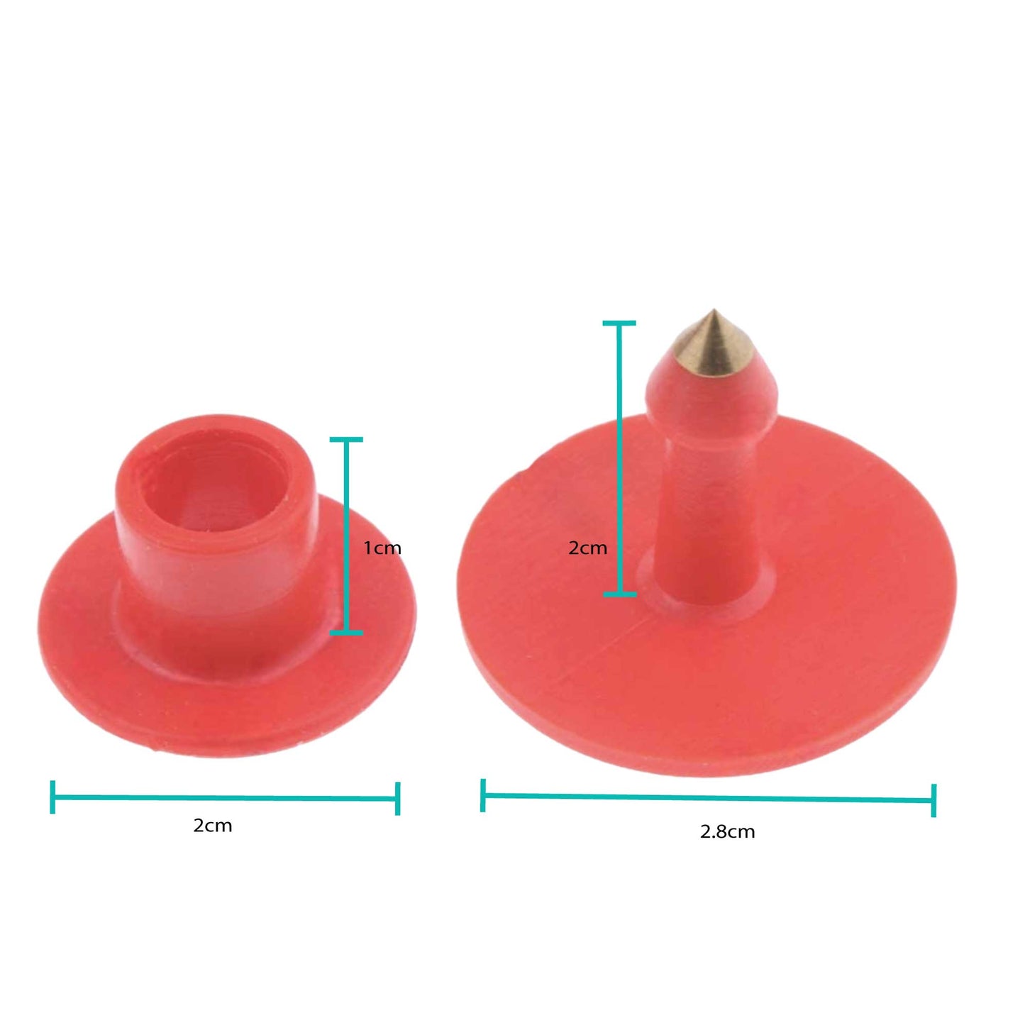 1-100 Cattle Number Ear Tag 6x7cm Set - Medium Red Sheep Livestock Label