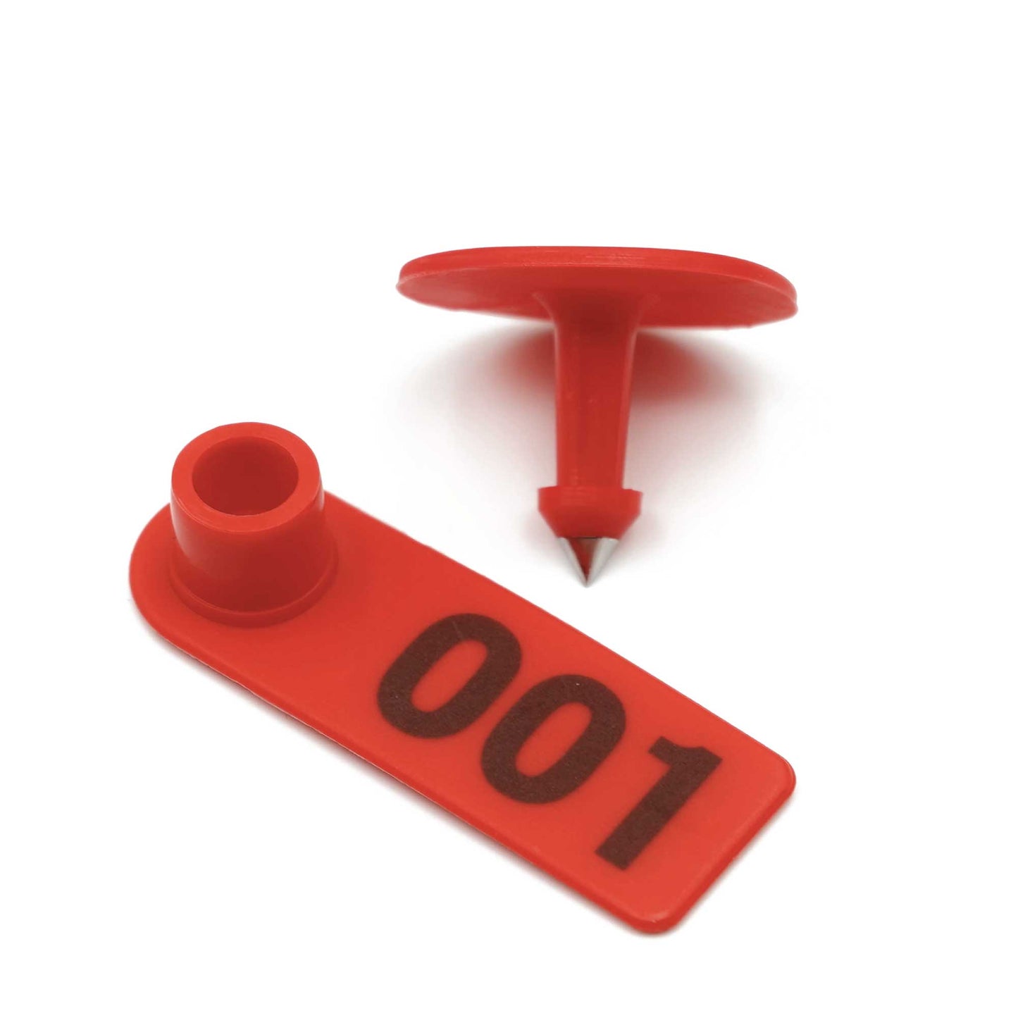 1-100 Cattle Number Ear Tag 6x7cm Set - Medium Red Sheep Livestock Label