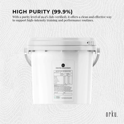 Orku 3Kg Creatine Monohydrate Powder Tub - 200 Mesh Micronised | 99.9% Purity