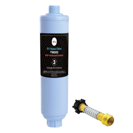 Inline Water Filter - RV Caravan Hose - Activated Carbon KDF Cartridge - YW003.