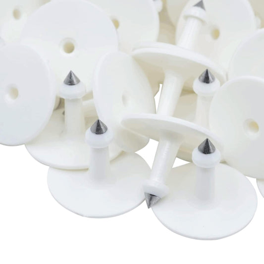 100x Cattle Ear Tags 5x4cm Set - Small White Blank Sheep Pig Livestock Label