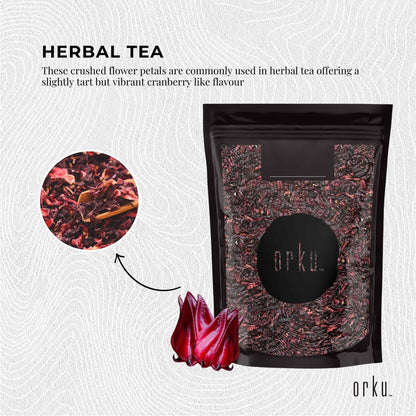 1Kg Organic Hibiscus Rosella Flower Crushed - Dried Herbal Tea Supplement.