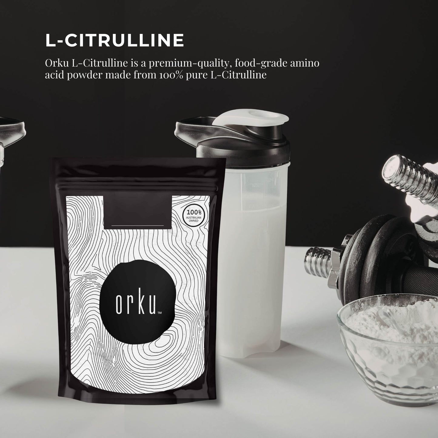 Orku 3Kg L-Citrulline Powder Buckets - 100 % Pure Food Grade Amino Acid