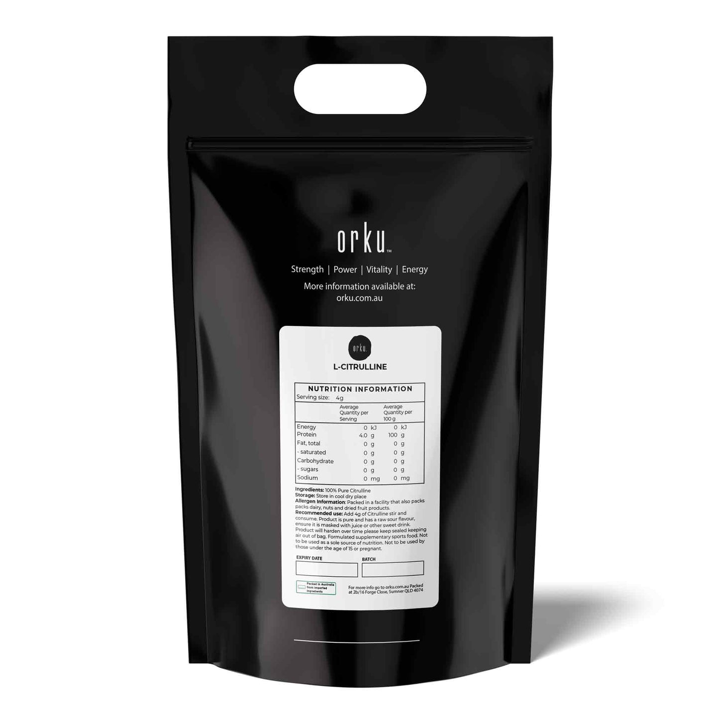Orku 3Kg L-Citrulline Powder Buckets - 100 % Pure Food Grade Amino Acid