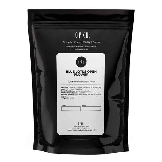 Orku 50g Dried Blue Lotus Flowers - Whole Open Lily Nymphaea Caerulea.