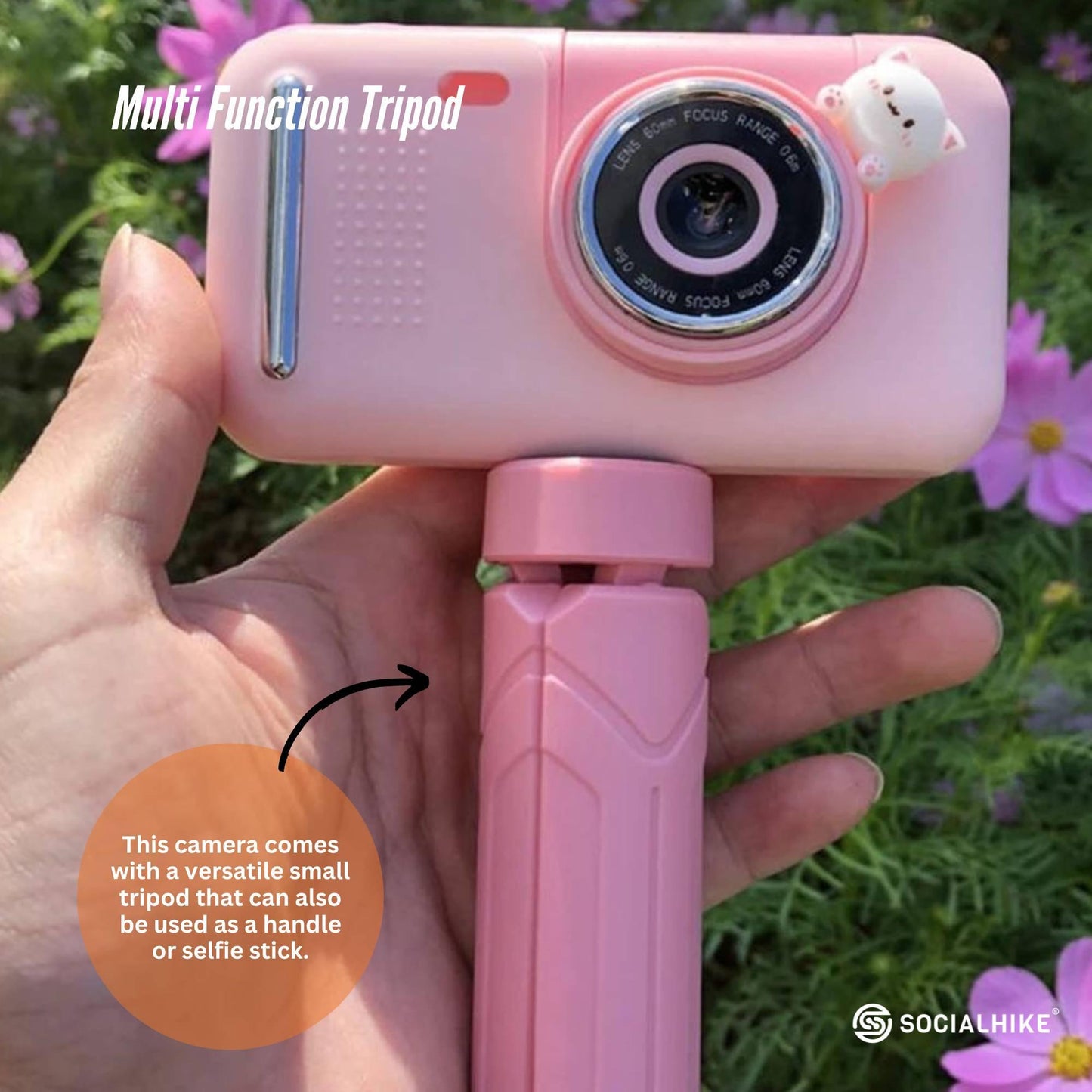 Kids HD Digital Camera Pink - Children's Selfie Photo Video 2.4 Inch Screen.