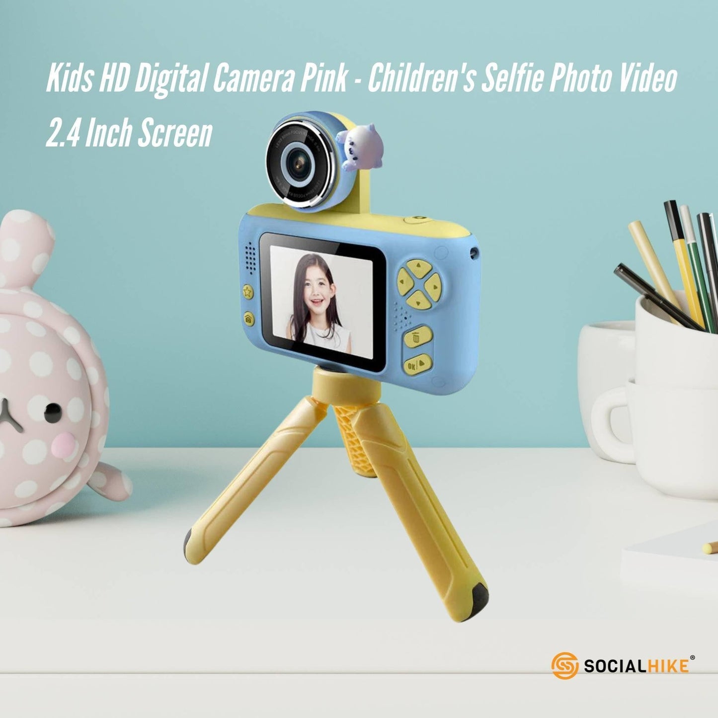 Kids HD Digital Camera Blue - Children's Selfie Photo Video 2.4 Inch Screen.