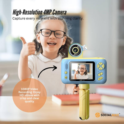 Kids HD Digital Camera Blue - Children's Selfie Photo Video 2.4 Inch Screen.