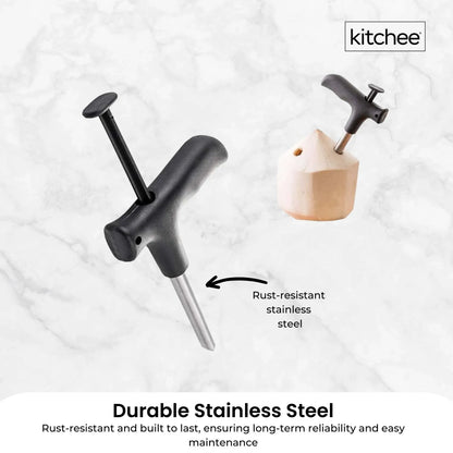 5x Kitchee Coconut Opener - Stainless Steel Hole Punch Kitchen Tool