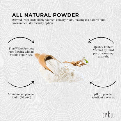 Orku 100g Chicory Root Inulin Powder - Unflavoured Food Ingredient