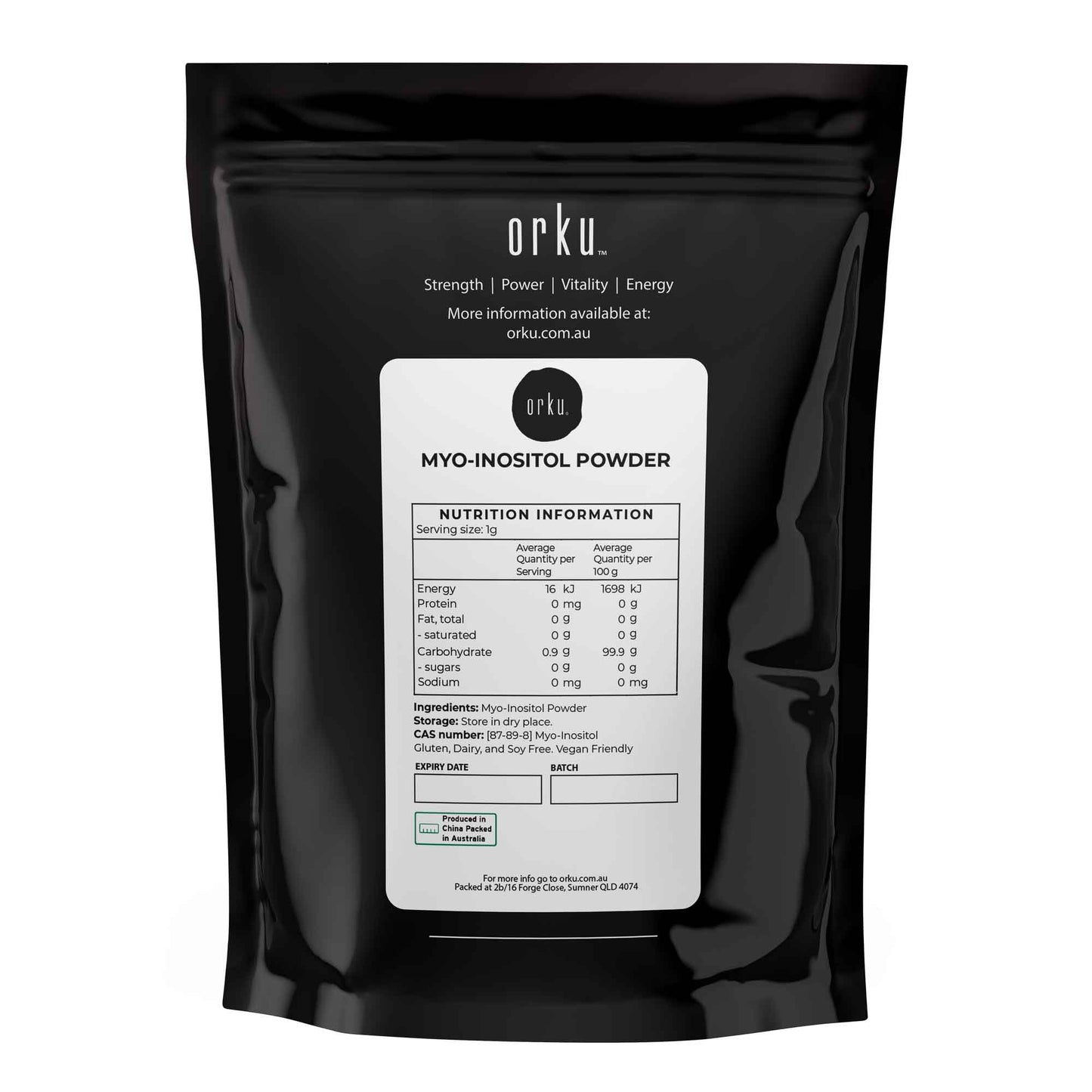 Orku 2Kg Myo Inositol Powder - USP Grade High Purity Unflavoured