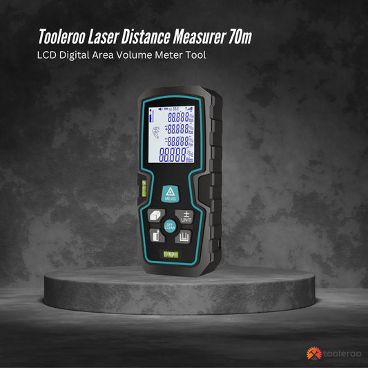 Tooleroo 70m Digital Laser Distance Measurer - LCD Area Volume Meter Tool.