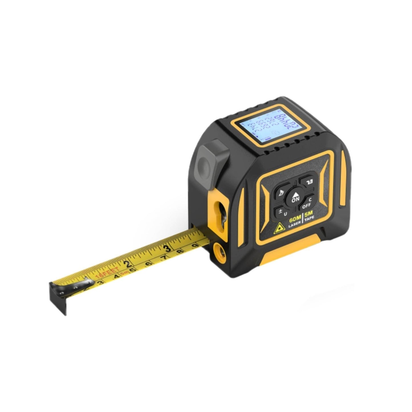 Tooleroo 60m Digital Laser Tape Measure + 5m Steel Tape â 3-in-1 Cross Marking.