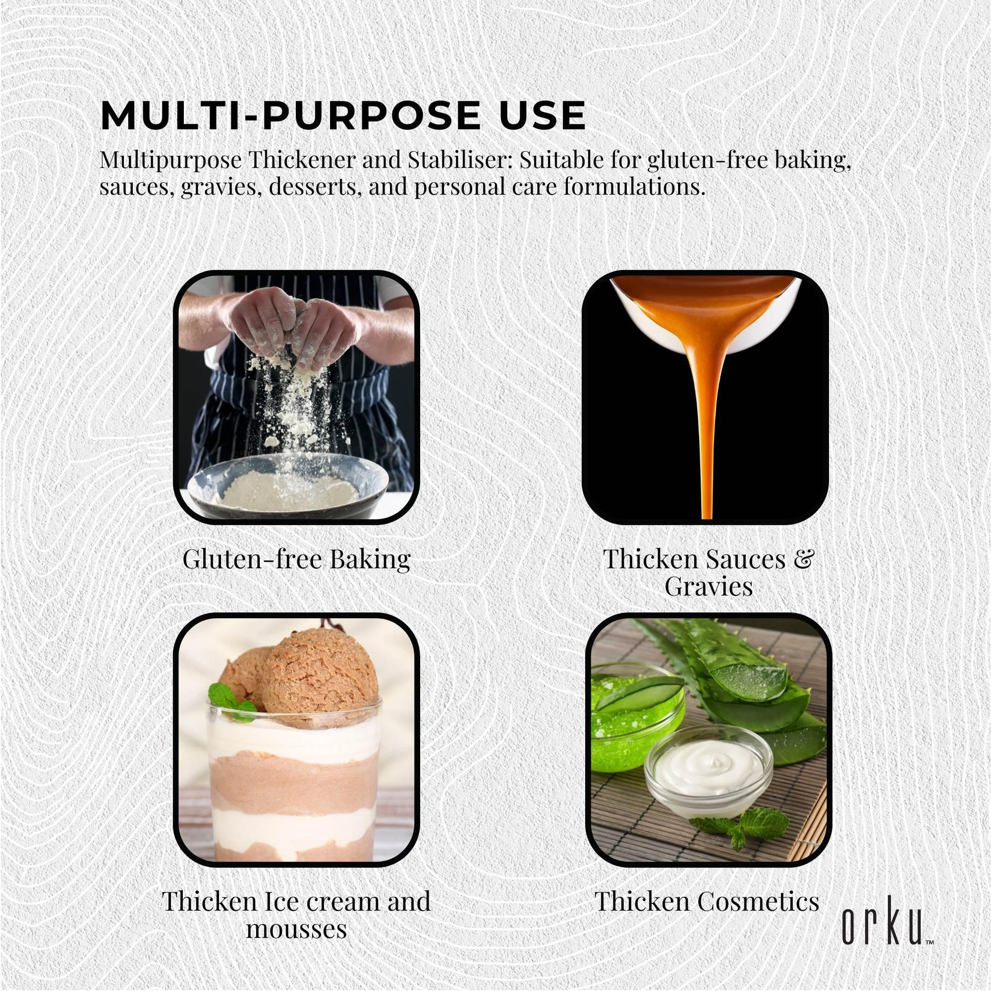 Orku 400g Xanthan Gum Thickener Pure Fine Powder 200 Mesh FCC E415 Food Additive.