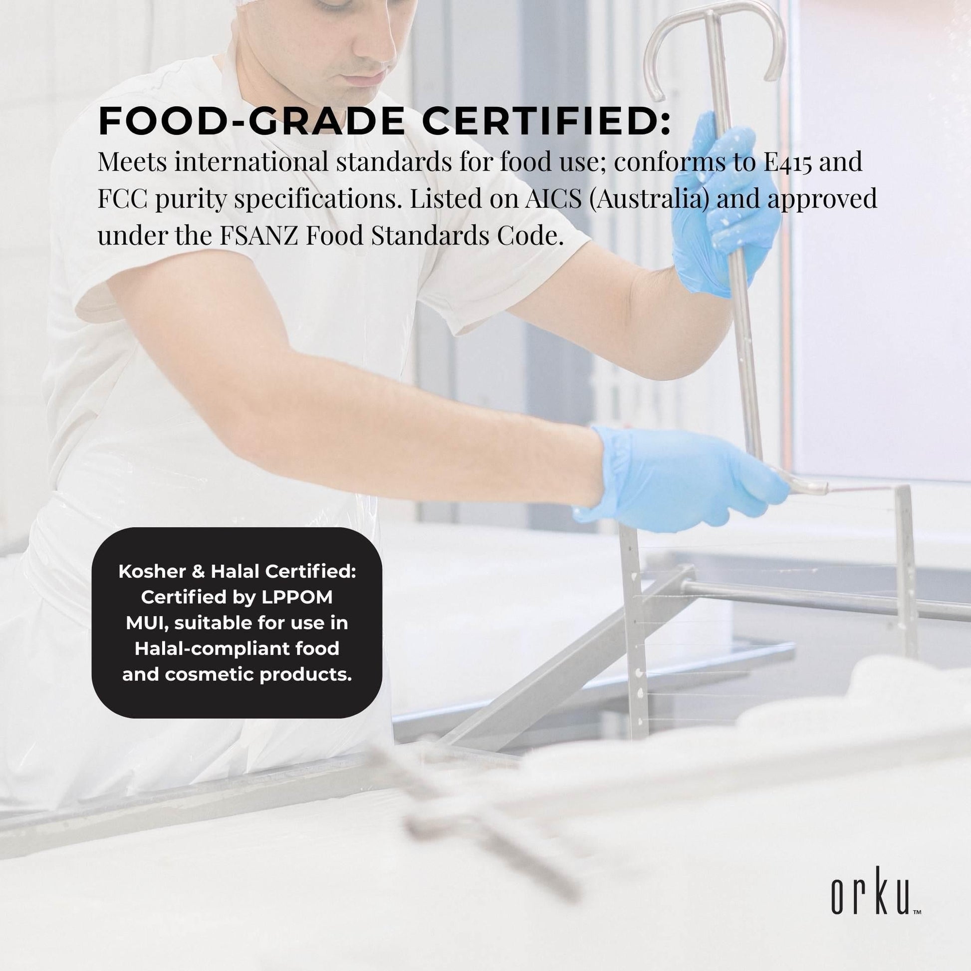 Orku 400g Xanthan Gum Thickener Pure Fine Powder 200 Mesh FCC E415 Food Additive.