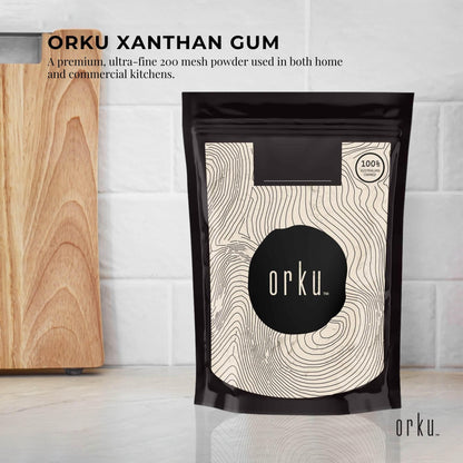 Orku 1Kg Xanthan Gum Thickener Pure Fine Powder 200 Mesh FCC E415 Food Additive.