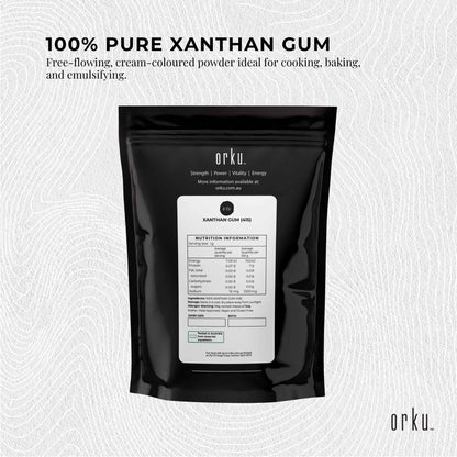 Orku 1Kg Xanthan Gum Thickener Pure Fine Powder 200 Mesh FCC E415 Food Additive.