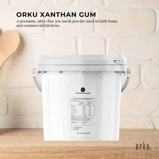 Orku 3Kg Xanthan Gum Thickener Pure Powder 200 Mesh FCC E415 Food Additive TUB.