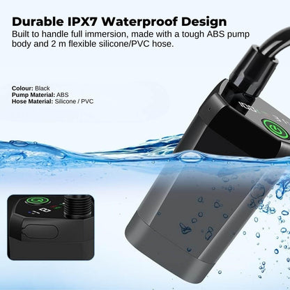 Social Hike Portable Camping Shower Kit - 6000MAh Outdoor Rechargeable Pump LED.