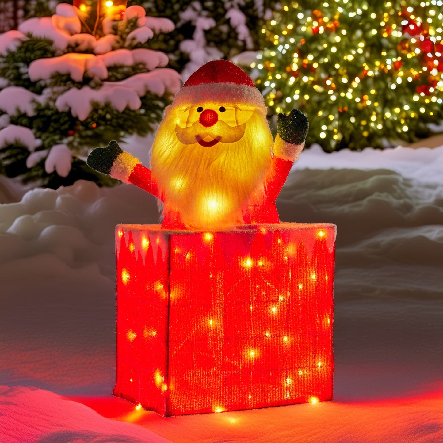 Christabelle 76cm Animated Santa In Chimney Christmas Tree Led Lights Ornament
