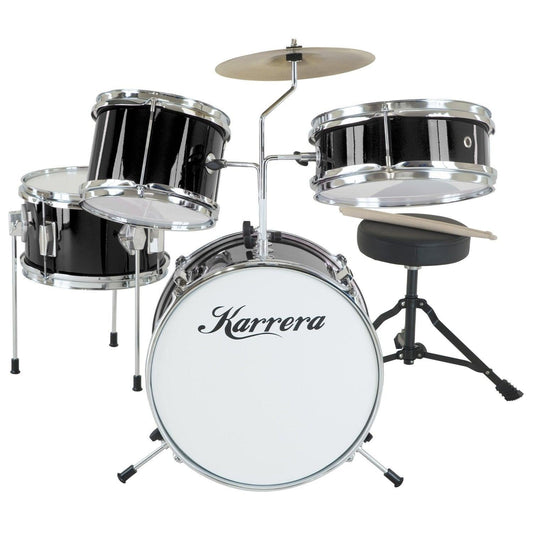 Karrera Children's 4pc Drum Kit - Black.