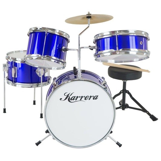 Karrera Children's 4pc Drum Kit - Blue.