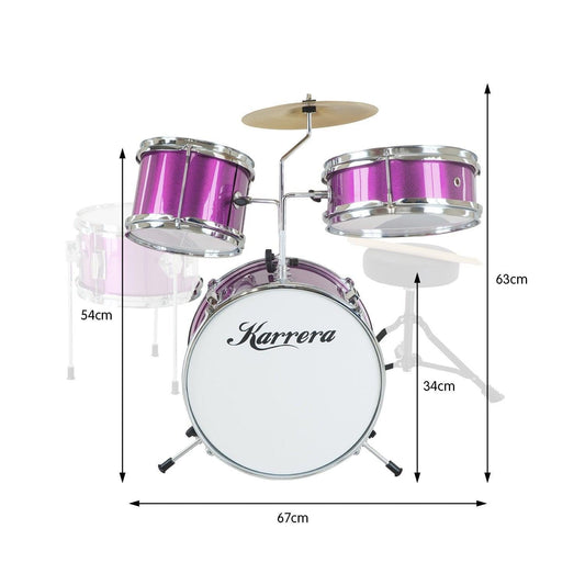 Karrera Childrens 4pc Drum Kit - Purple.