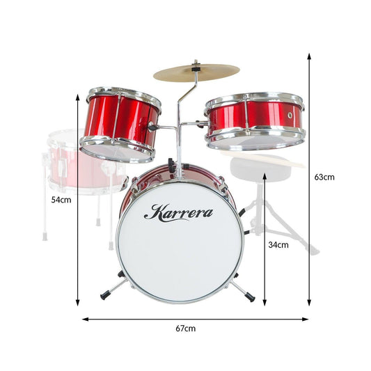 Karrera Children's 4pc Drum Kit - Red.