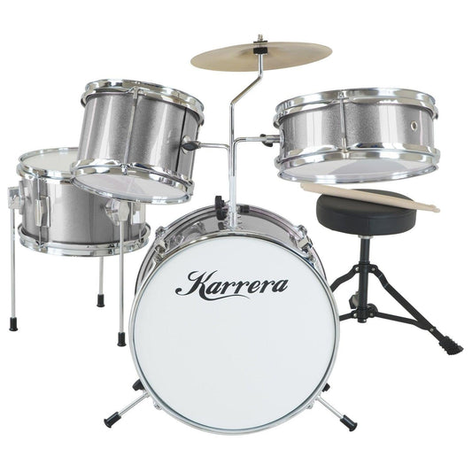 Karrera Childrens 4pc Drum Kit - Silver.