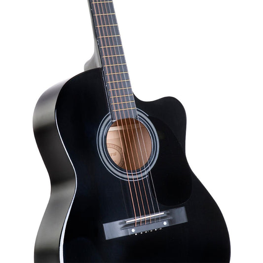 Karrera Acoustic Cutaway 40in Guitar - Black.