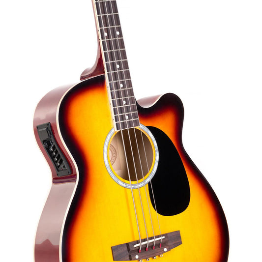 Karrera 43in Acoustic Bass Guitar Sunburst.
