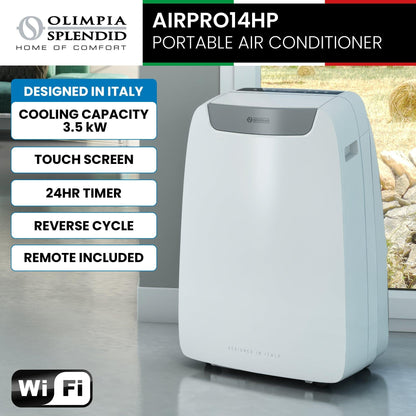 Olimpia Splendid 3.5kW Portable Air Conditioner with Wifi & Remote AIRPRO14HP.