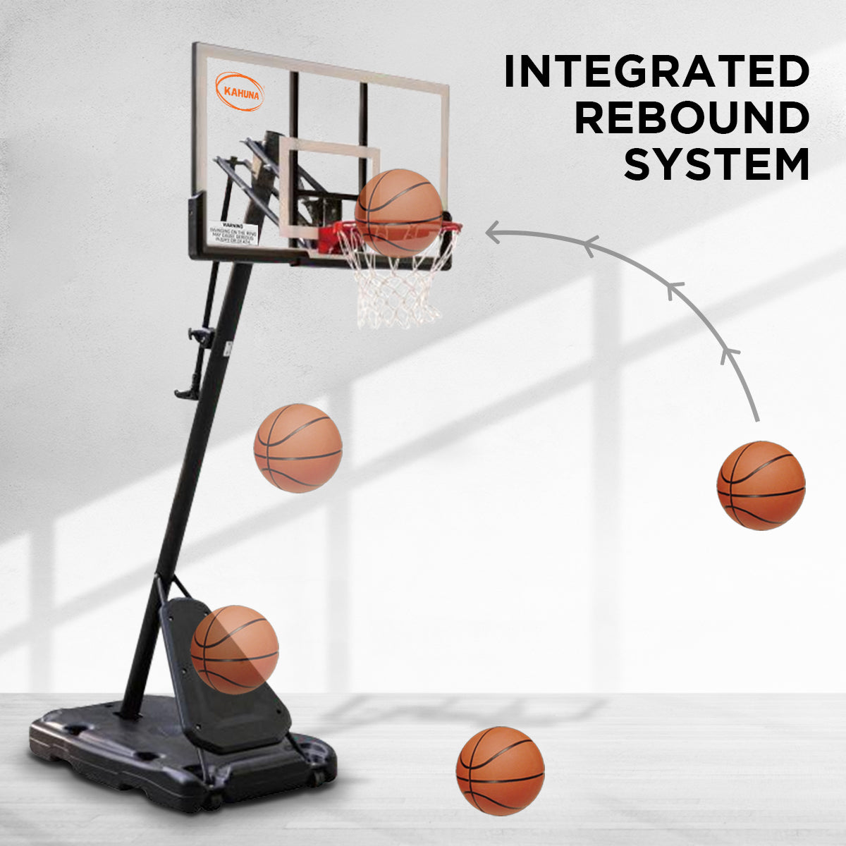 Kahuna Portable Basketball Hoop System 2.3 to 3.05m for Kids & Adults.