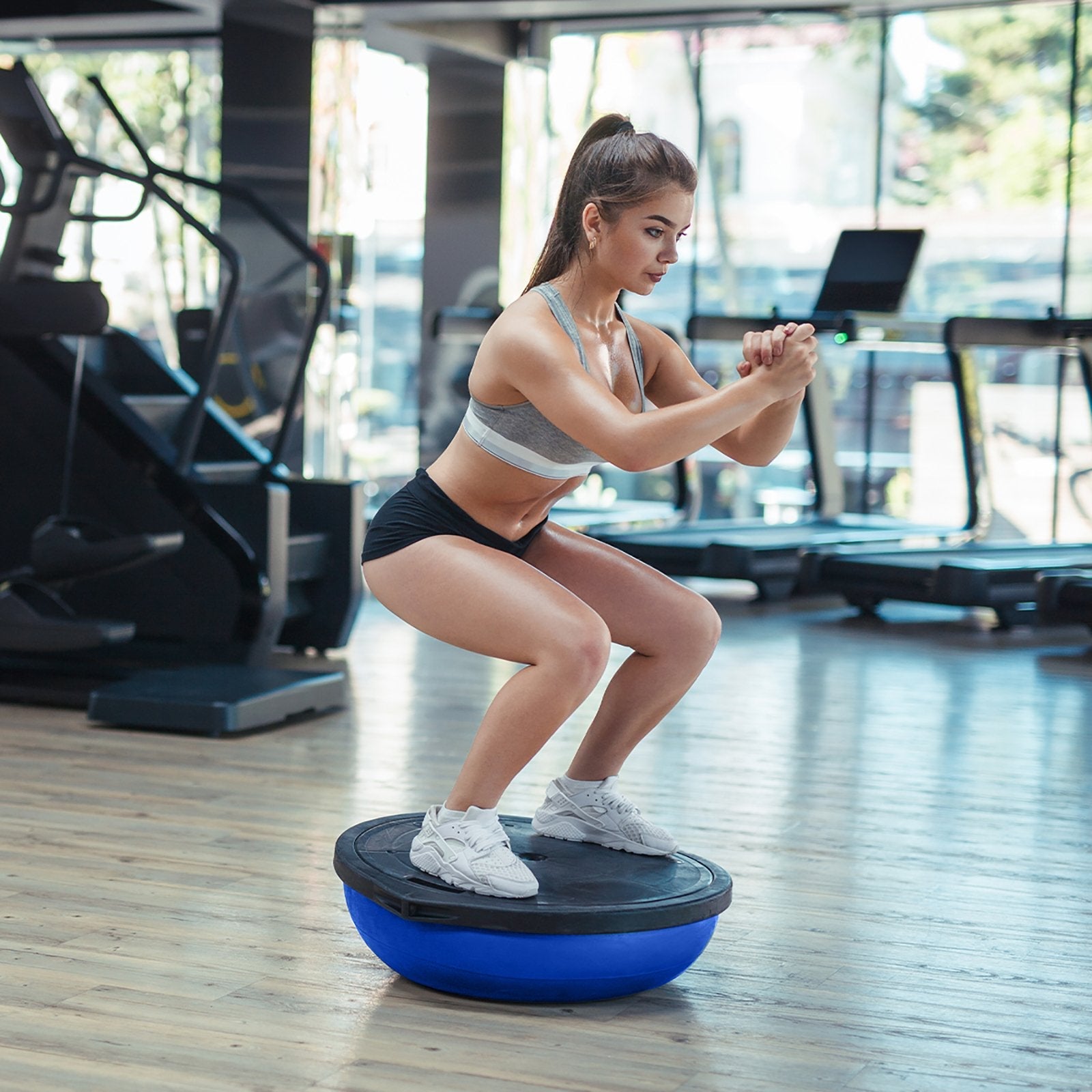Powertrain Fitness Yoga Ball Home Gym Workout Balance Trainer Blue.