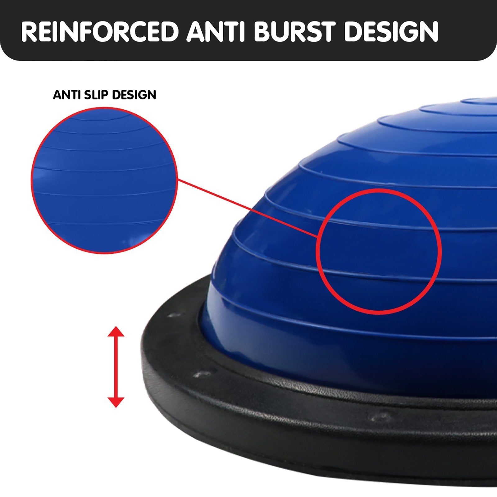 Powertrain Fitness Yoga Ball Home Gym Workout Balance Trainer Blue.