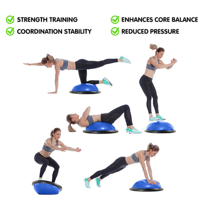 Powertrain Fitness Yoga Ball Home Gym Workout Balance Trainer Blue.