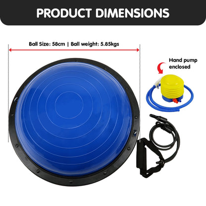 Powertrain Fitness Yoga Ball Home Gym Workout Balance Trainer Blue.