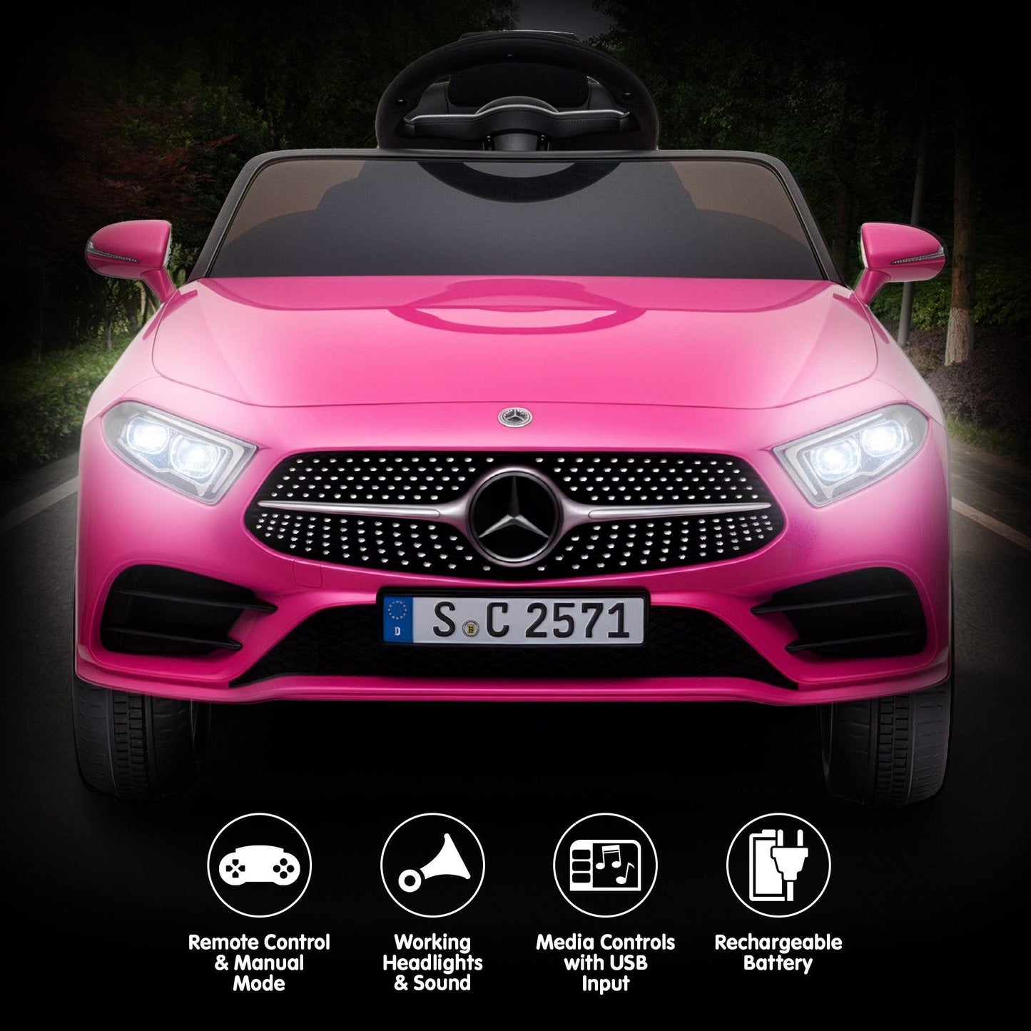 Kahuna Mercedes Benz CLS 350 Kids Electric Ride On Car with Remote Control - Pink.