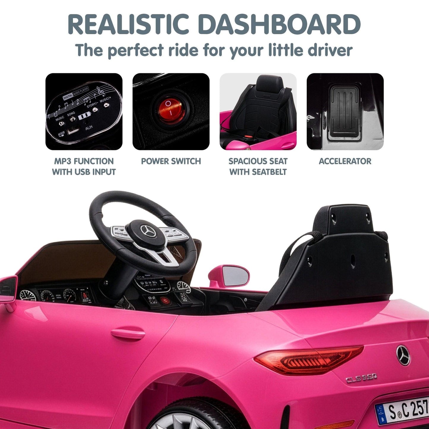 Kahuna Mercedes Benz CLS 350 Kids Electric Ride On Car with Remote Control - Pink.