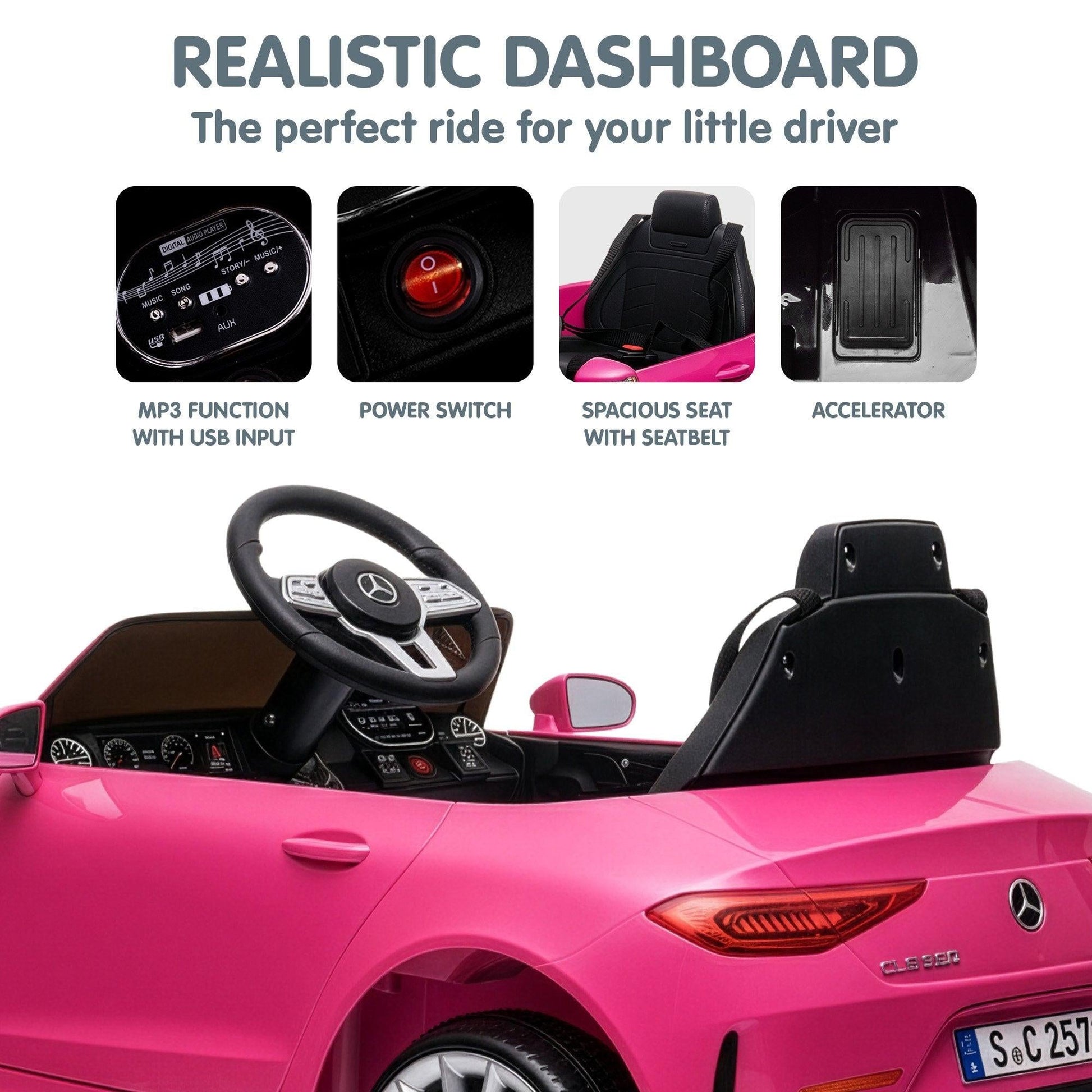 Kahuna Mercedes Benz CLS 350 Kids Electric Ride On Car with Remote Control - Pink.