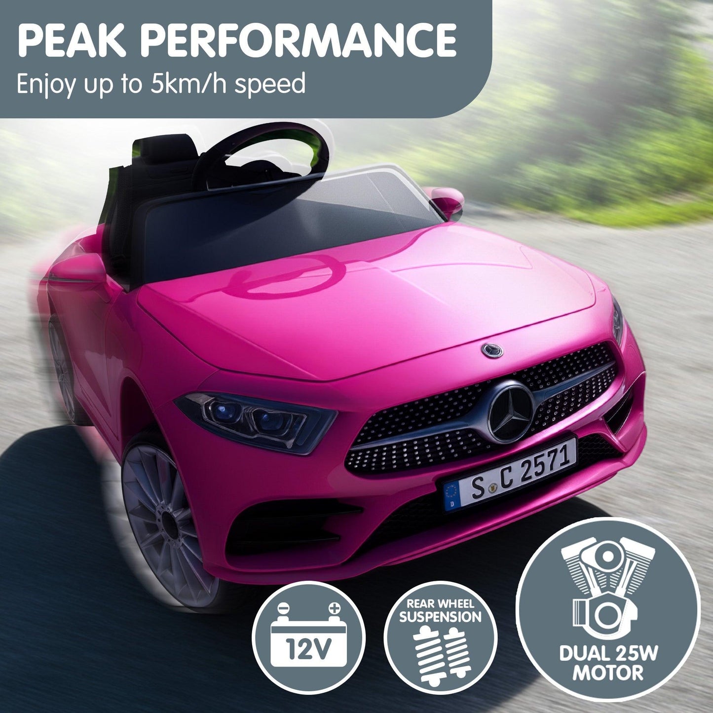 Kahuna Mercedes Benz CLS 350 Kids Electric Ride On Car with Remote Control - Pink.