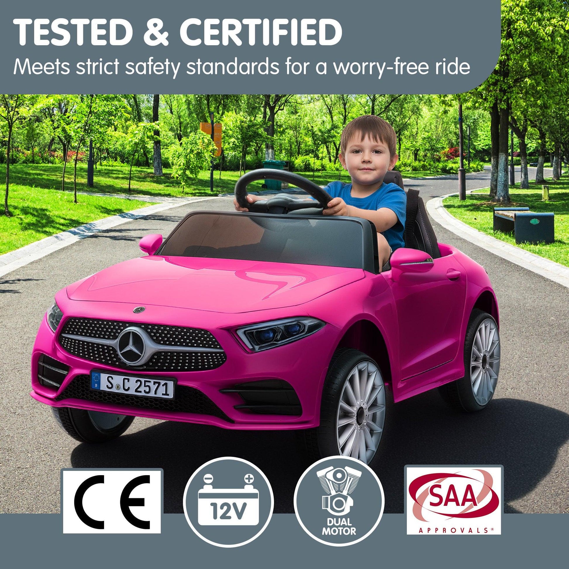 Kahuna Mercedes Benz CLS 350 Kids Electric Ride On Car with Remote Control - Pink.