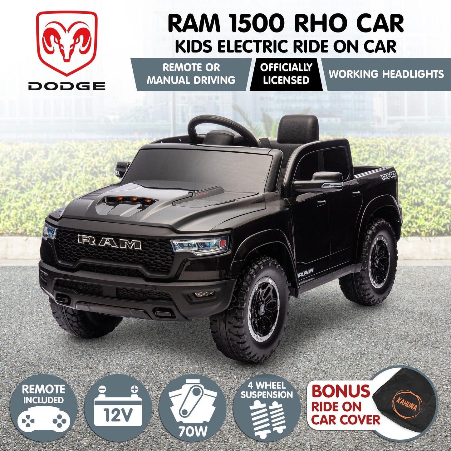 Kahuna Ram 1500 RHO Kids Electric Ride On Car with Remote Control.