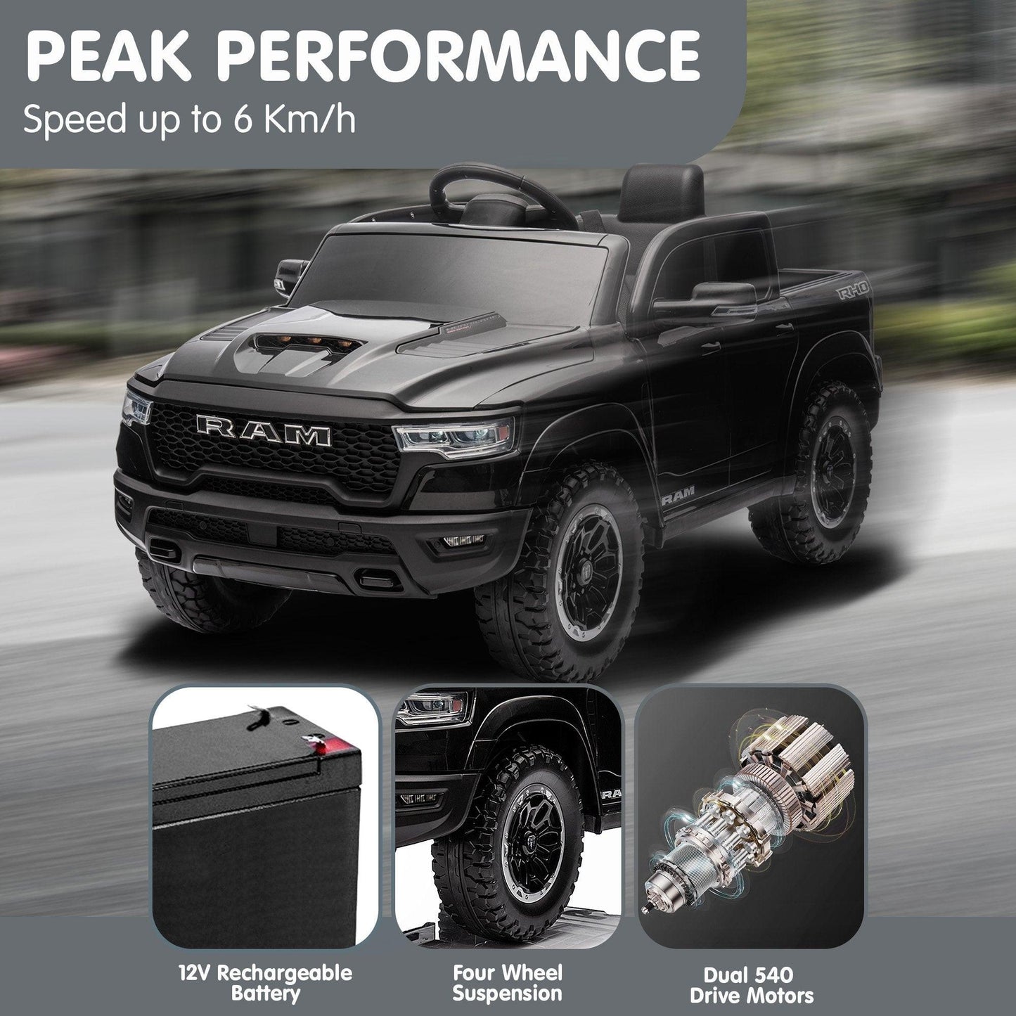 Kahuna Ram 1500 RHO Kids Electric Ride On Car with Remote Control.